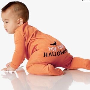 Pottery Barn Kids Orange Halloween Footie